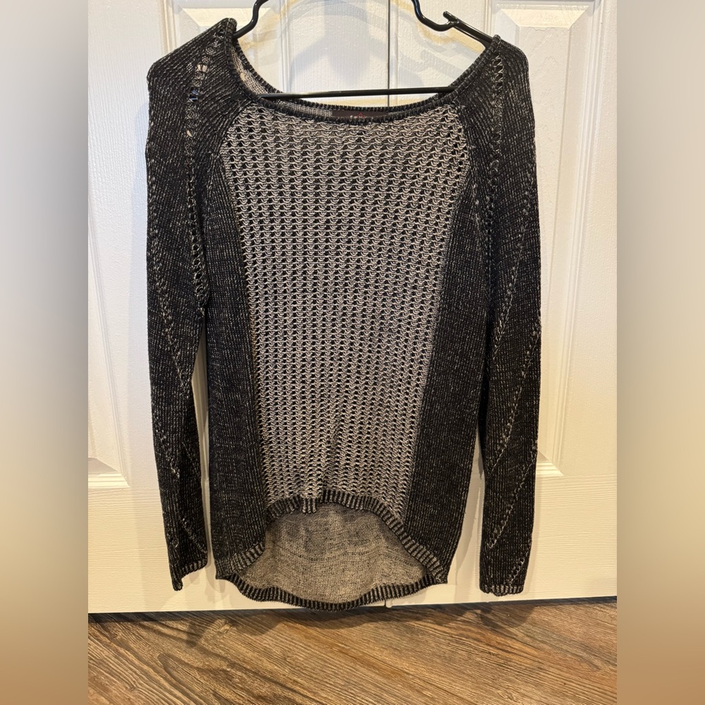 Fever Black and Gray Crew Neck Sweater